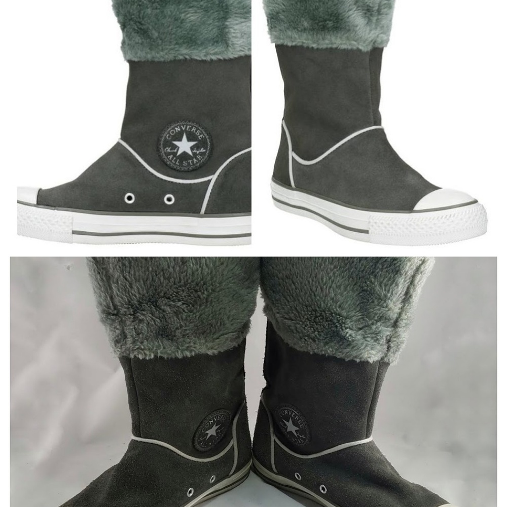 Converse Allstar Grey Suede Faux Fure Wint…